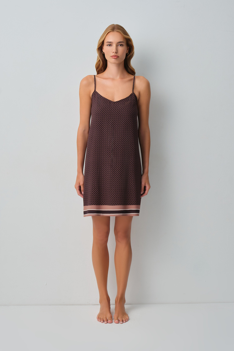 Brown Print Monogram Nightie