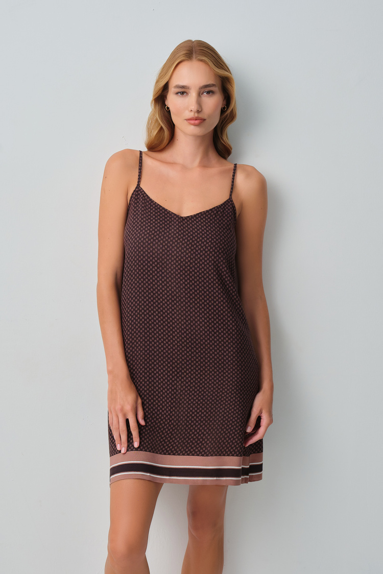 Brown Print Monogram Nightie
