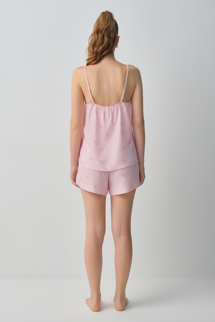 Pink Line Jade Top-Short Set