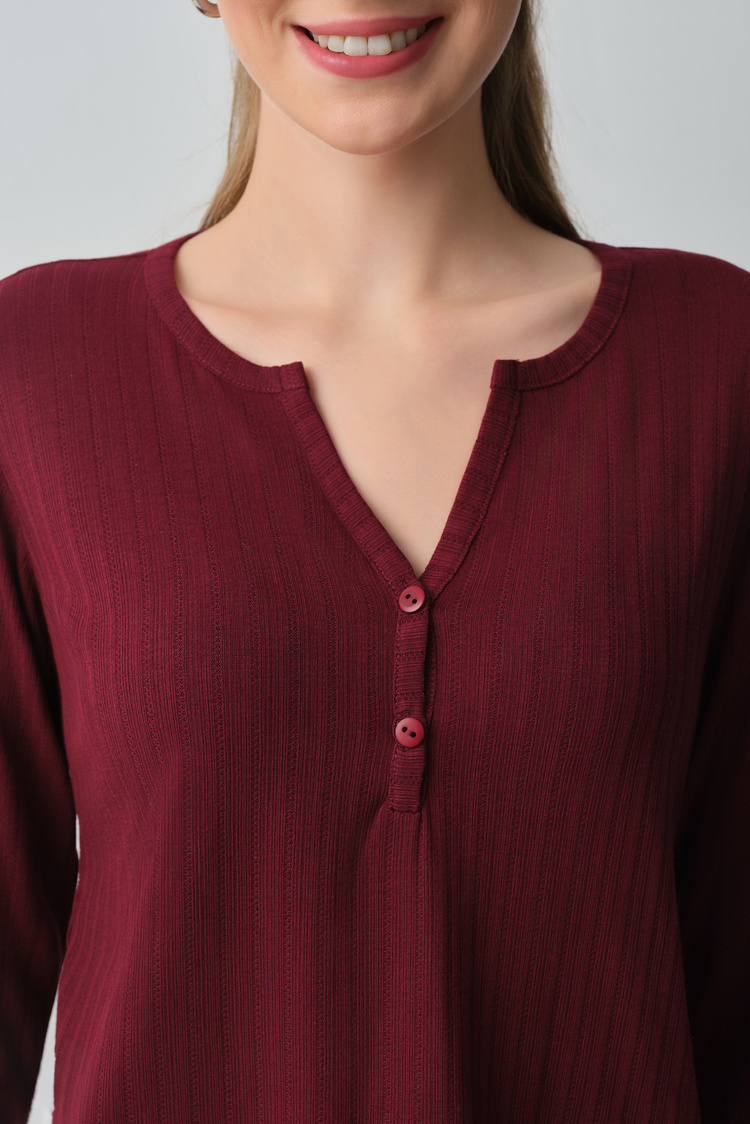 Burgundy Campus Blouse