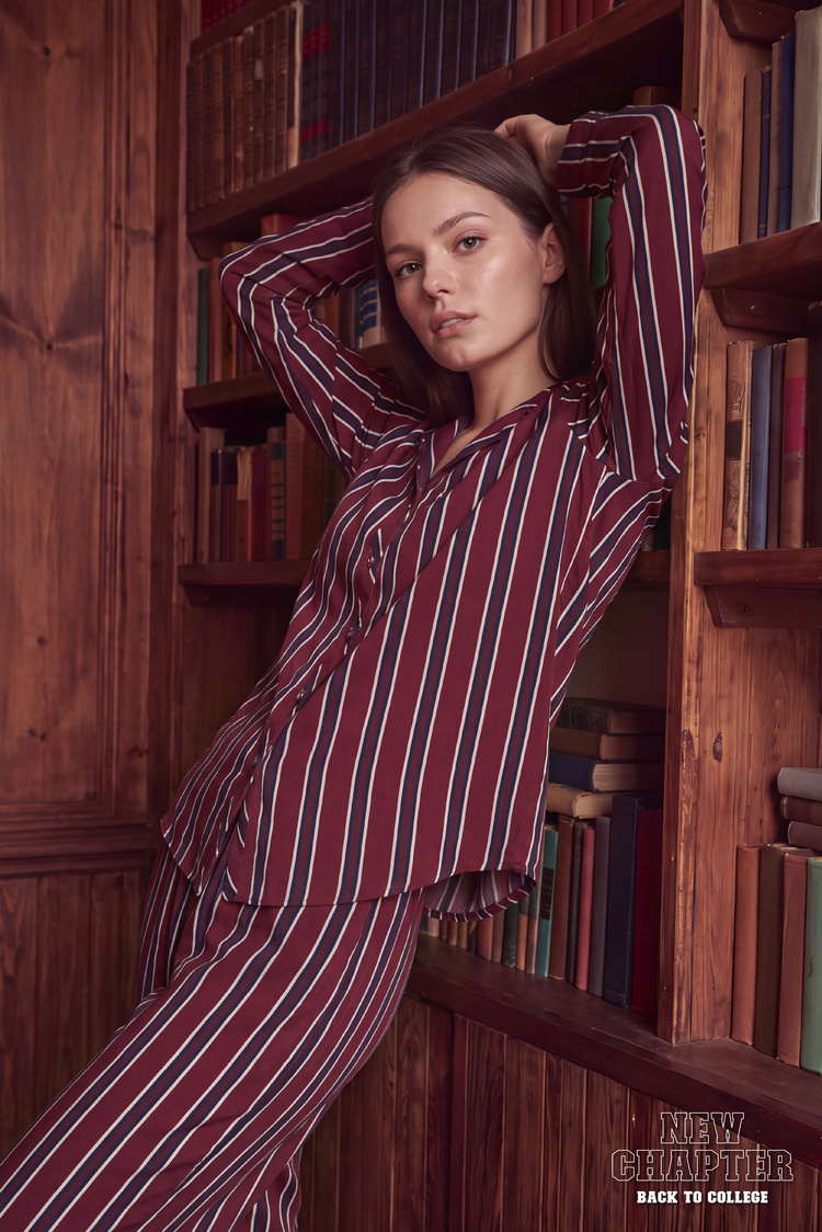 Burgundy Line Campus Shirt