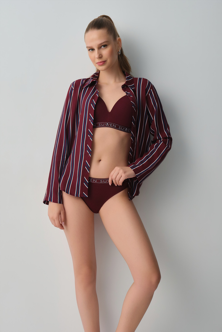 Burgundy Line Campus Shirt