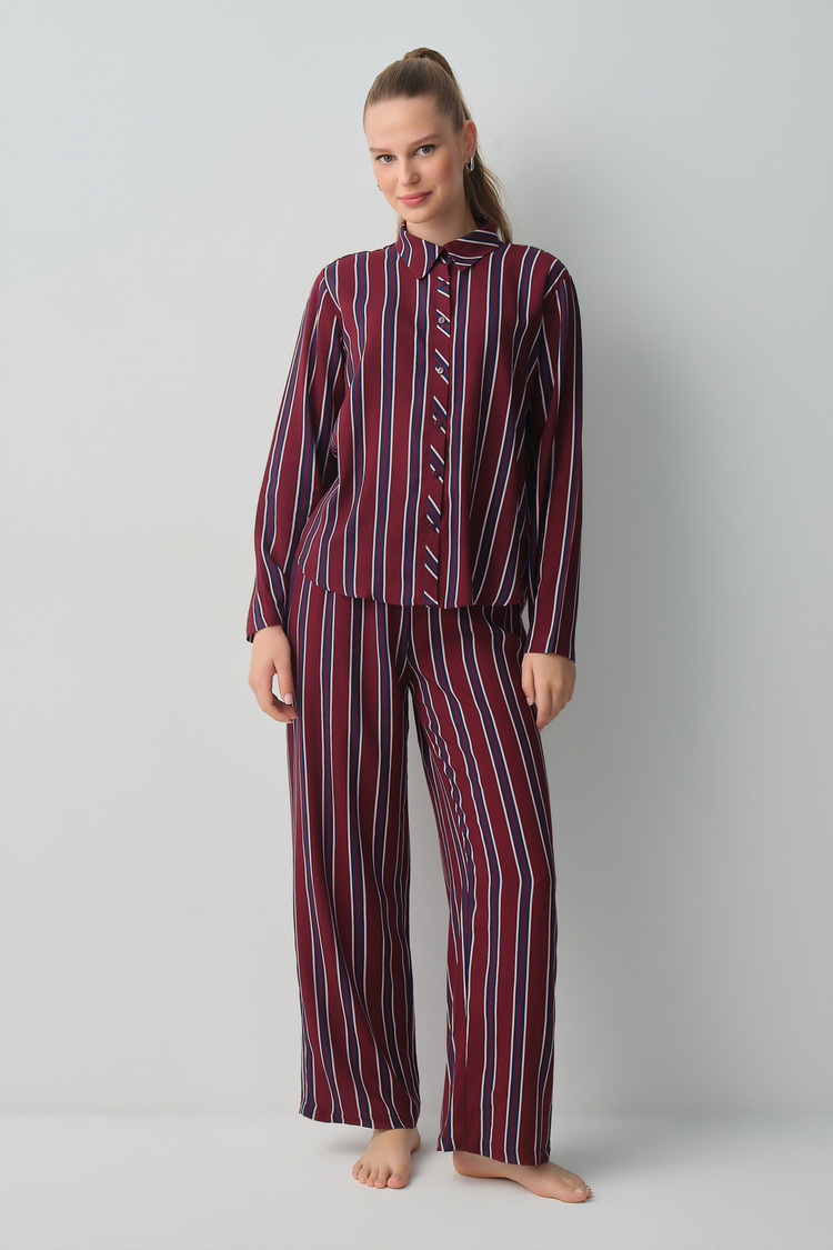 Burgundy Line Campus Shirt