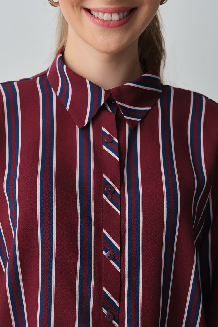 Burgundy Line Campus Shirt