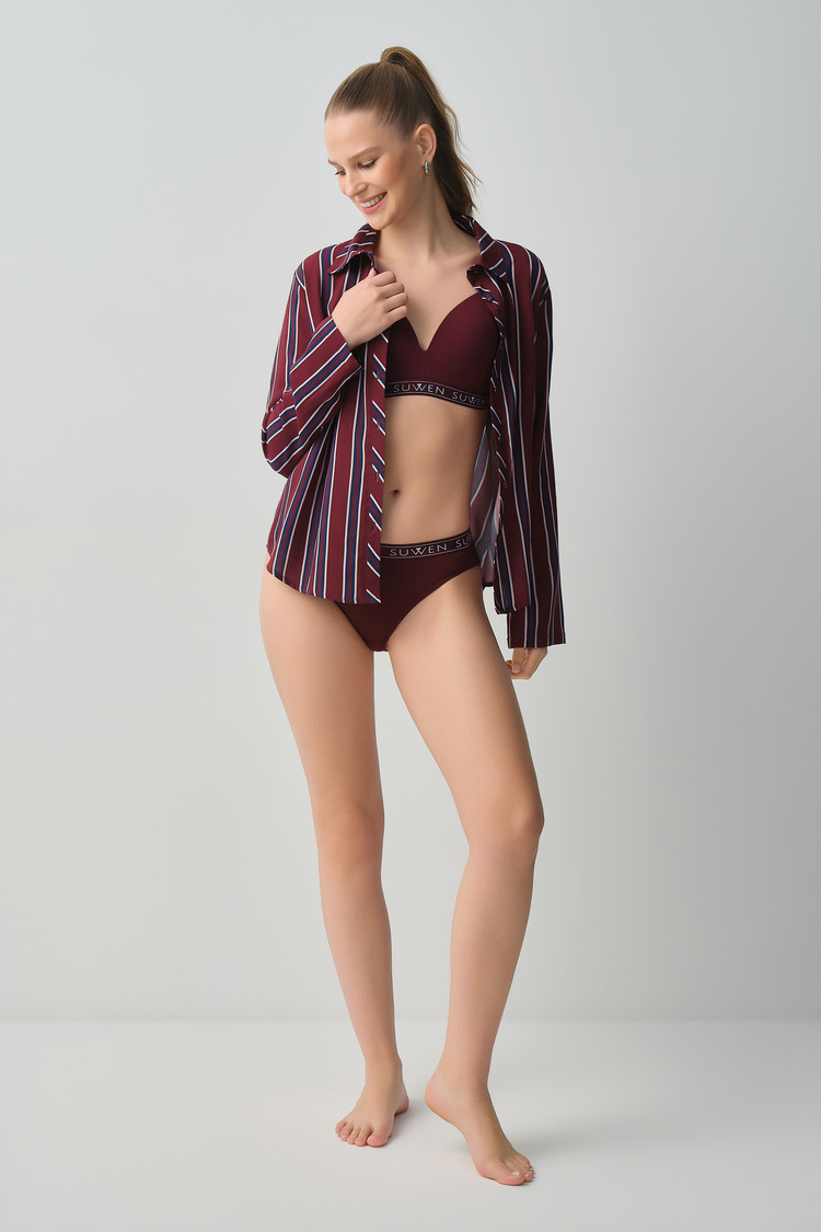 Burgundy Line Campus Shirt