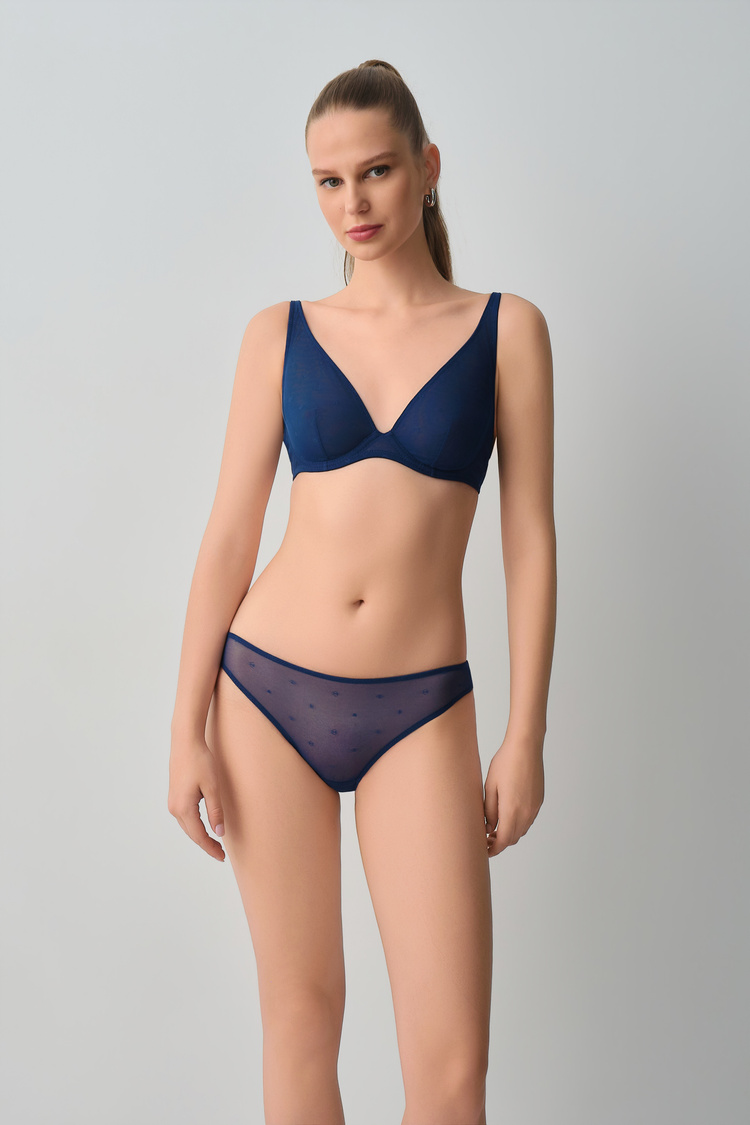 Navy Campus Wire Bra