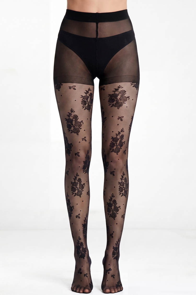 Siyah Fishnet Tül 20 Den Külotlu Çorap