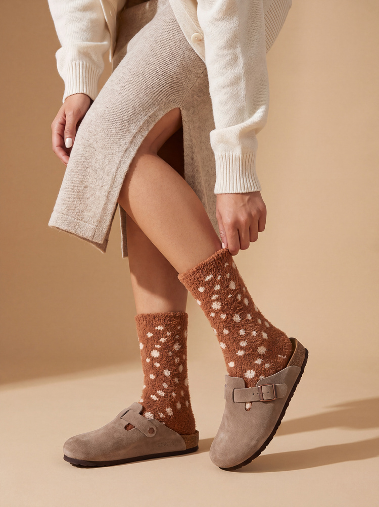 Tarçın Fluffy Gazelle Soket Çorap