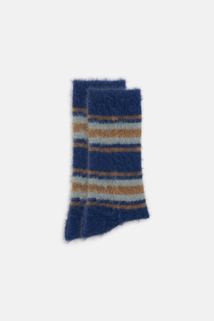 Lacivert Fluffy Chic Soket Çorap
