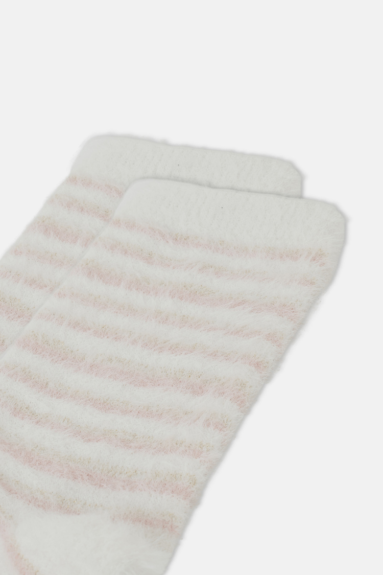 Ekru Fluffy Glow Soket Çorap