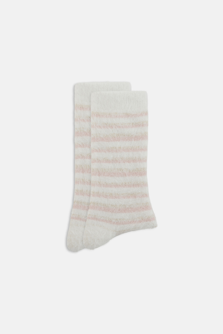 Ekru Fluffy Glow Soket Çorap