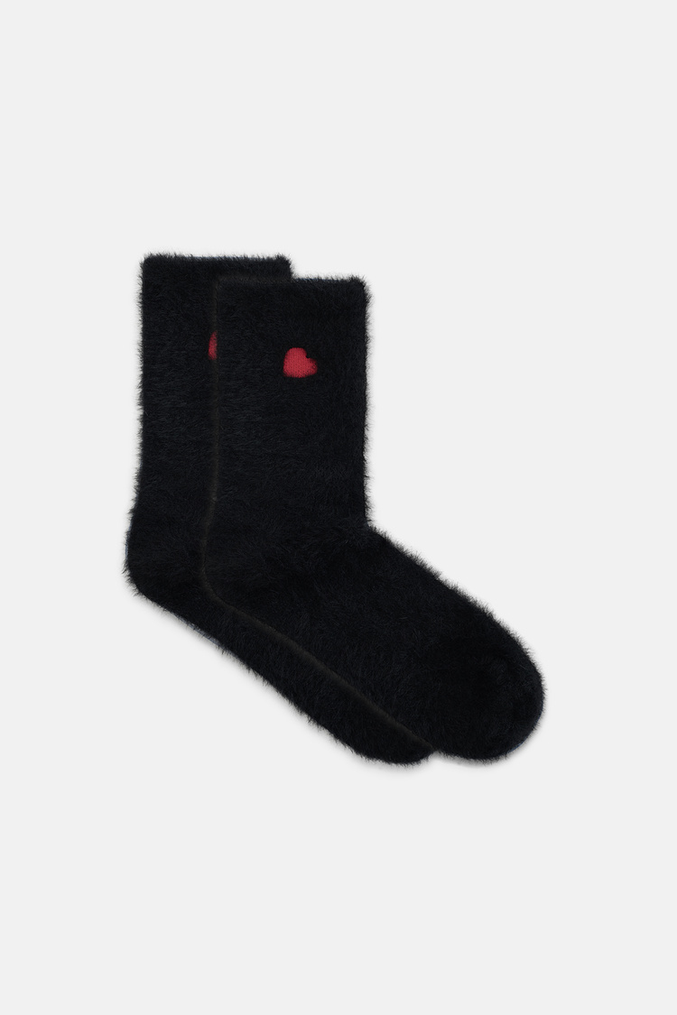 Siyah Fluffy Amour Soket Çorap