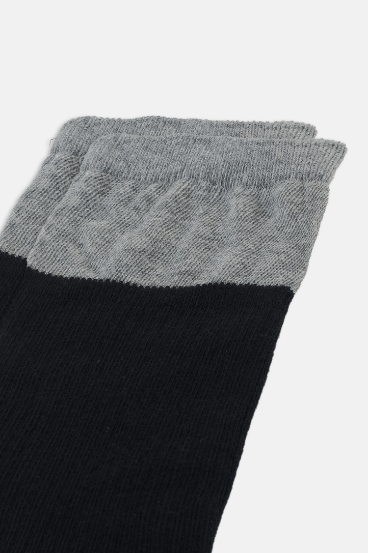 Siyah Double Cuff Soket Çorap