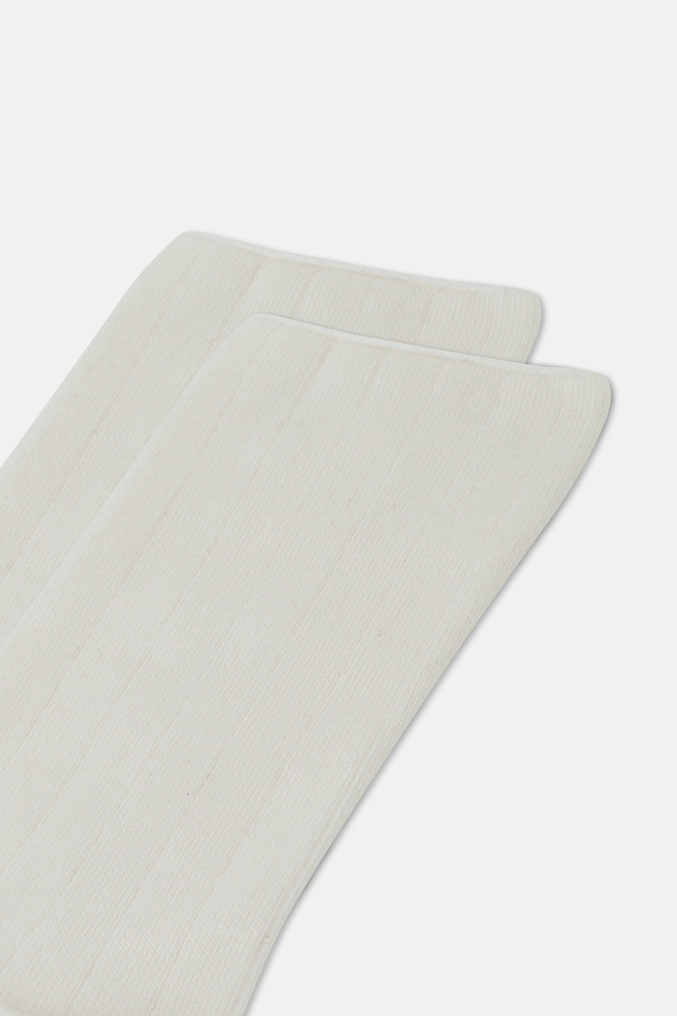 Ekru Bamboo Soket Çorap