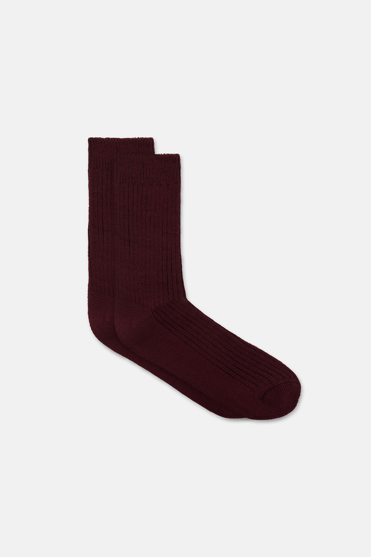 Bordo Softly Akrilik Soket Çorap