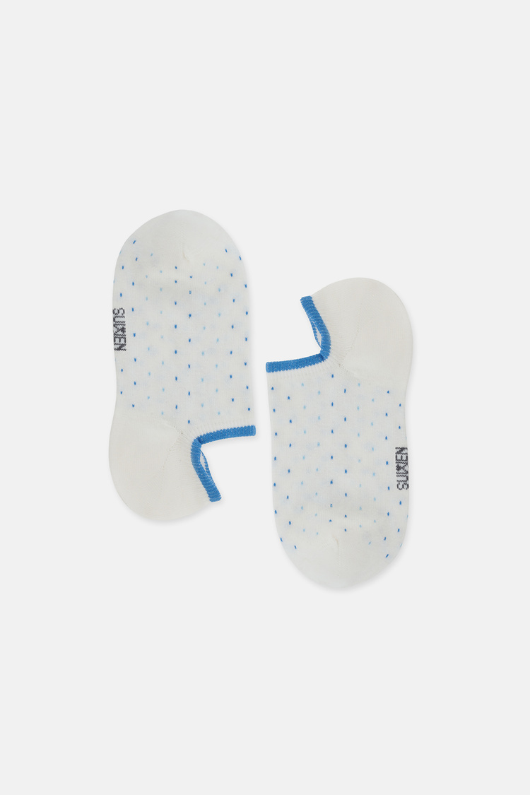Ekru Puantiyeli Sneaker Çorap