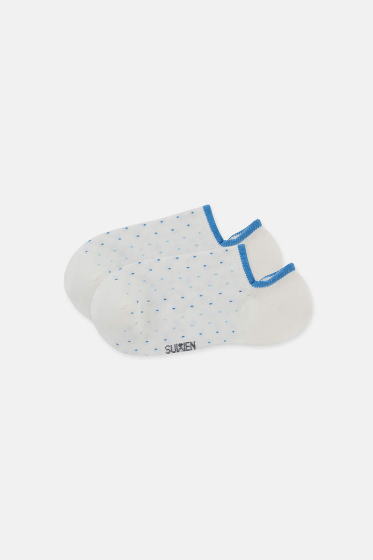 Ekru Puantiyeli Sneaker Çorap
