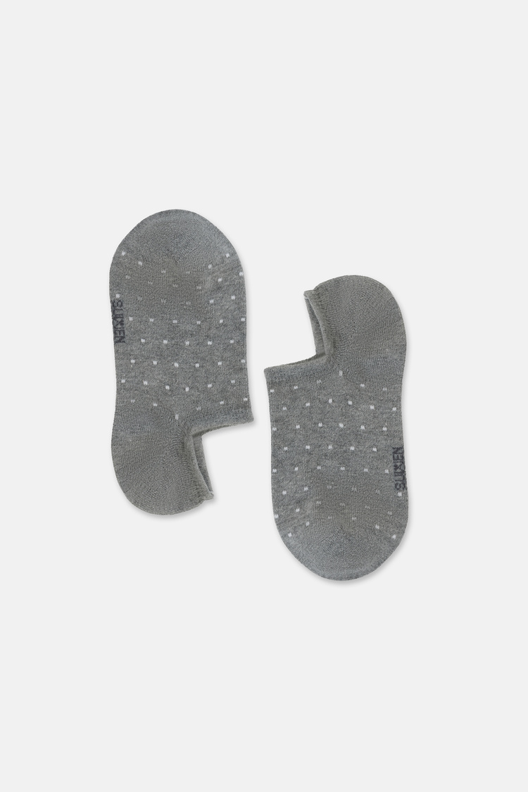 Gri Dots Puantiyeli Sneaker Çorap