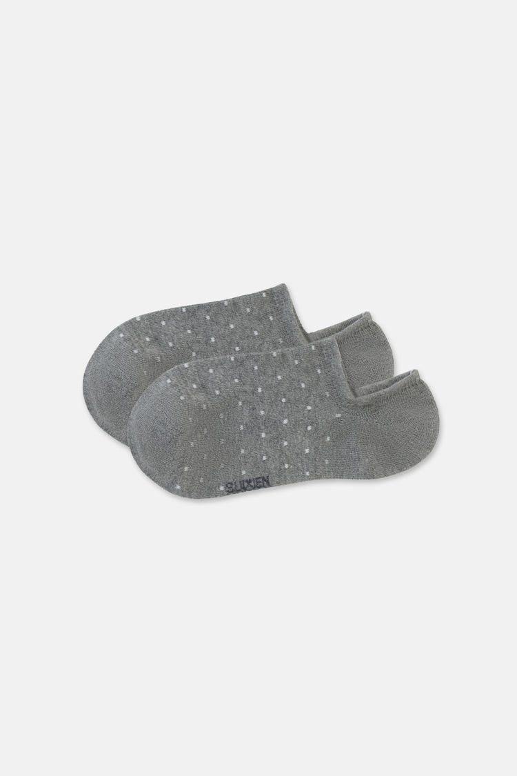 Gri Dots Puantiyeli Sneaker Çorap