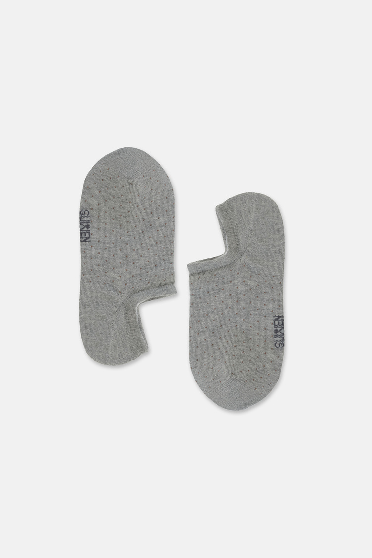 Gri Dotty Puantiyeli Sneaker Çorap