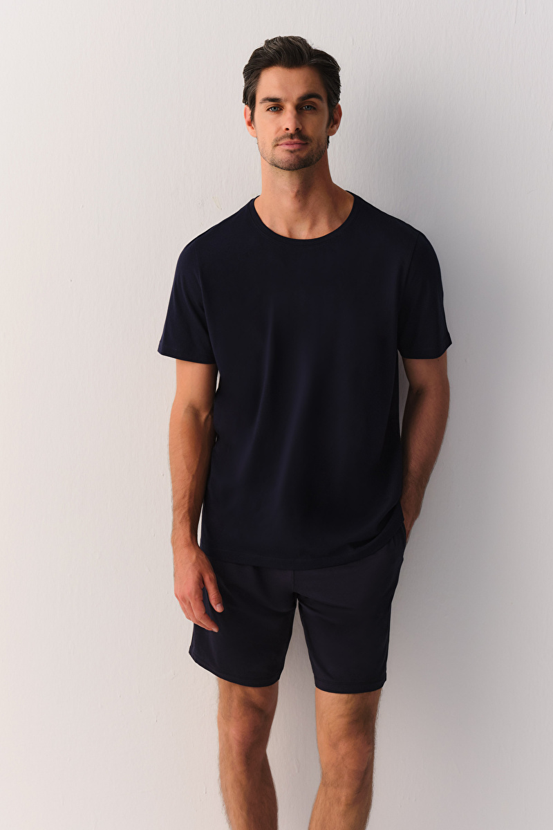 Lacivert Casual Essentials Erkek T-Shirt