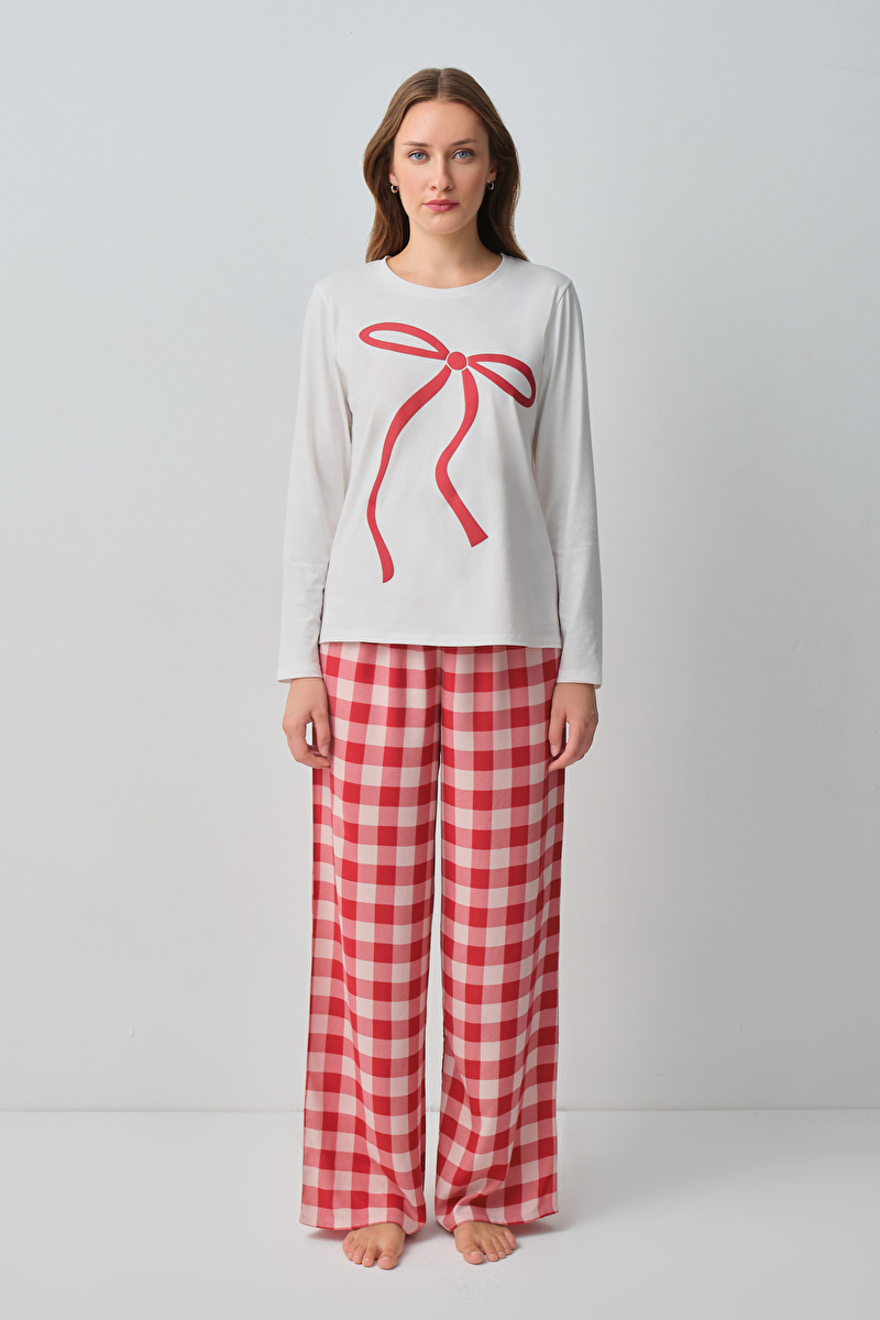 Kırmızı Lovely Pijama Takımı